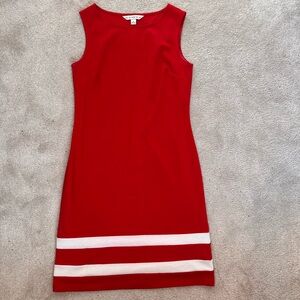 AA Studio AA red and white slim sleeveless dress